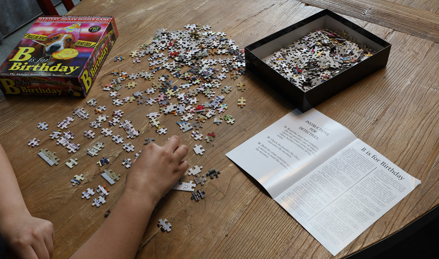 B is for Birthday Alphabet Mystery Jigsaw Puzzles (2) 500 pc