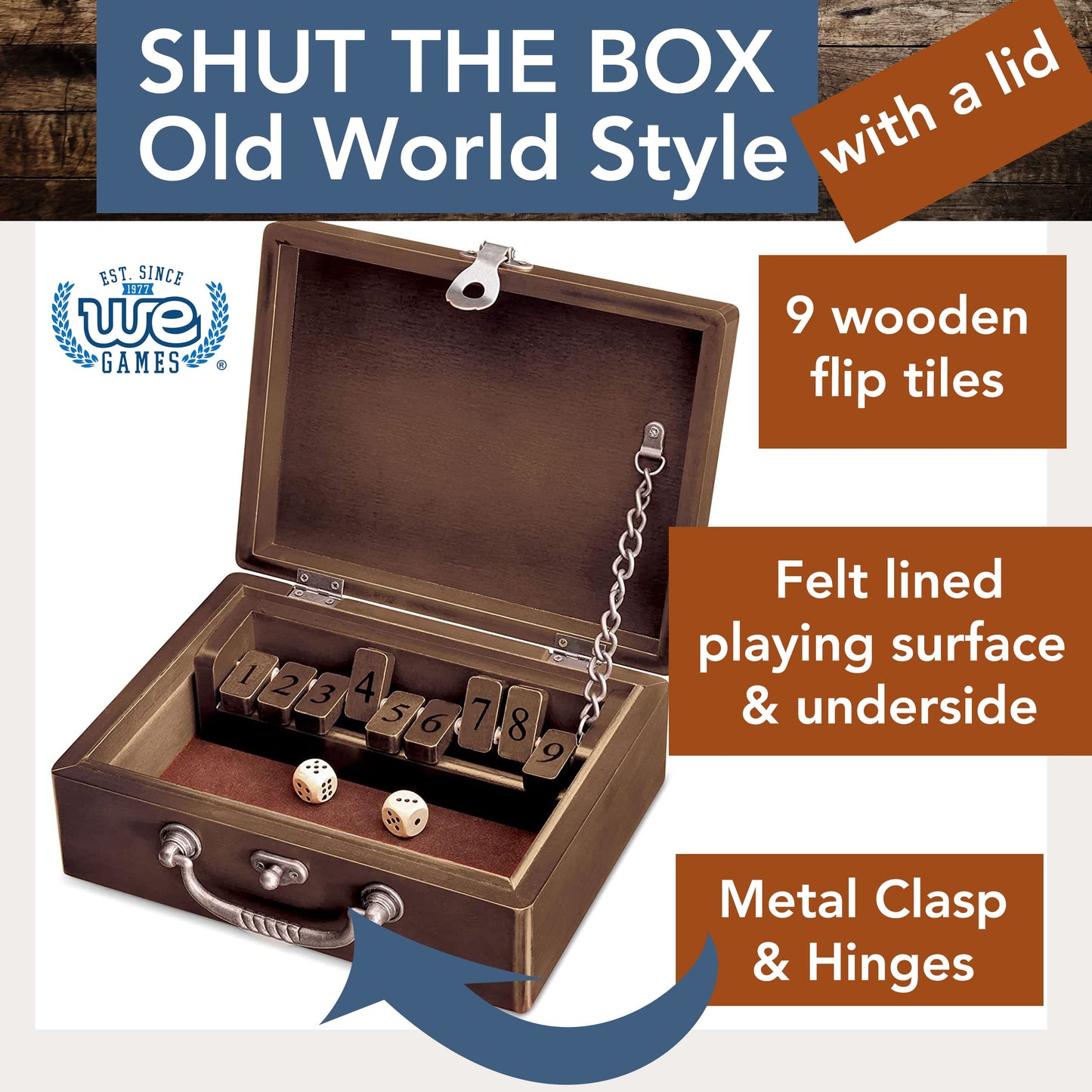 9 Number Shut the Box Board Game