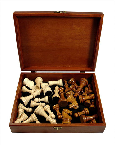 English Staunton Wood Chess Pieces in Box, 3.75 Inch King