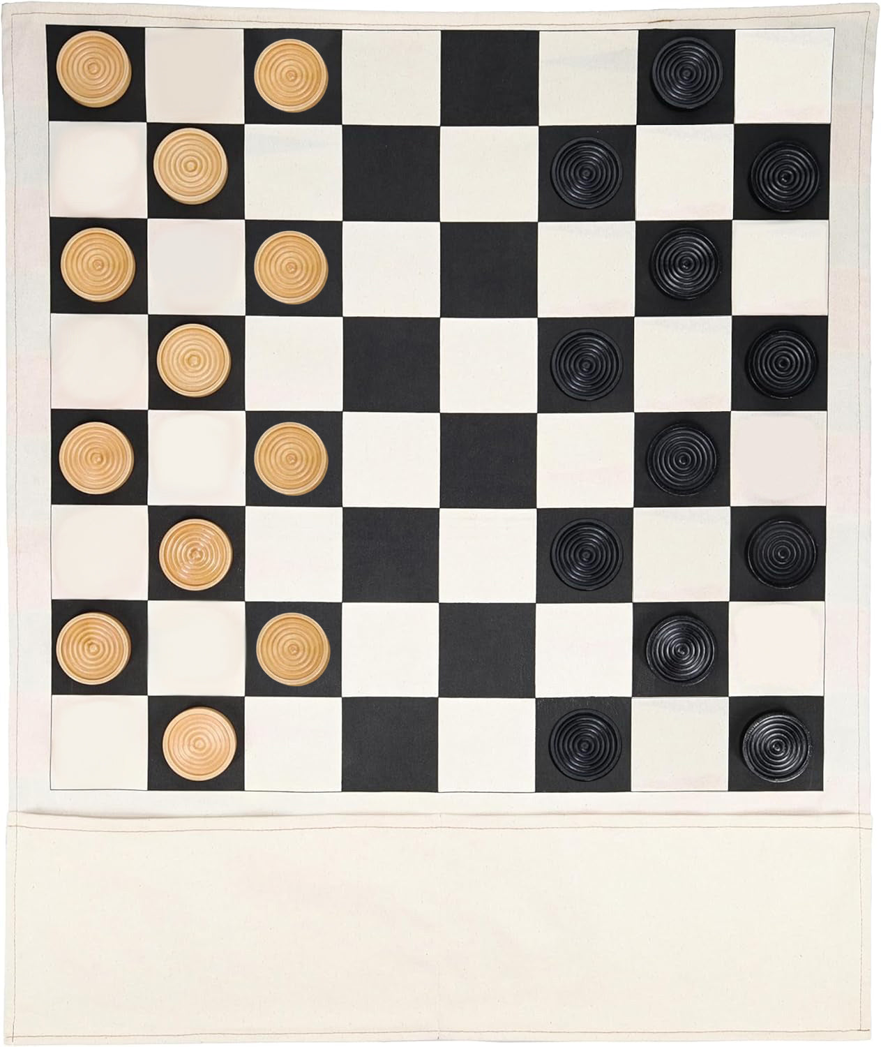 Pacific Shore Games Cloth Rollup Travel Chess, Checkers and Backgammon Game Set