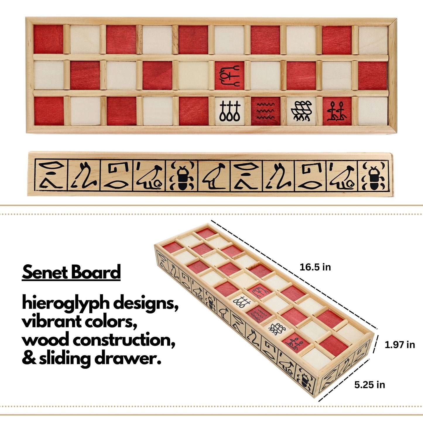 Wood Senet Game - An Ancient Egyptian Board Game