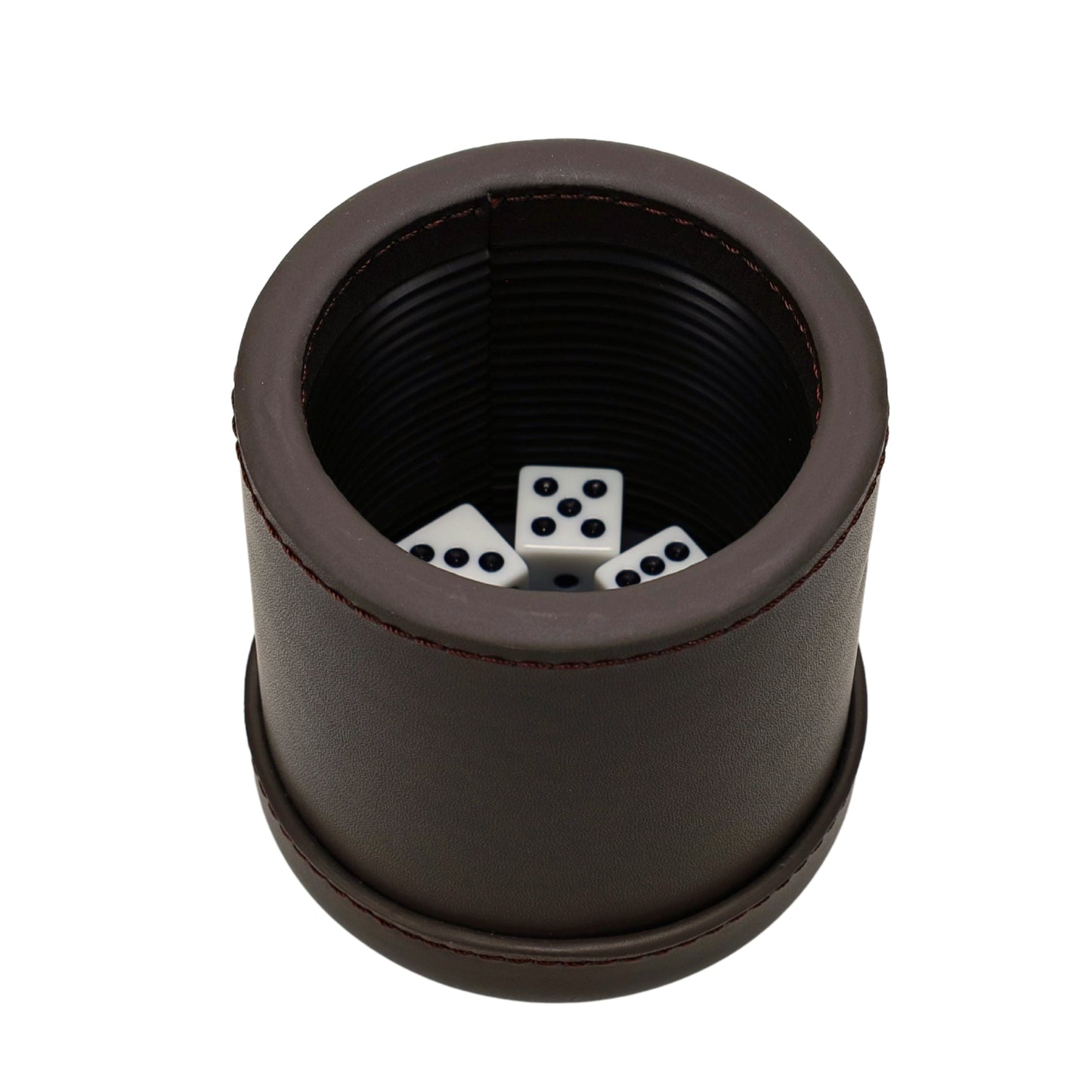 WE Games Professional, Leather Dice Cup Set - 5 Dice, Instructions for 10 Dice Games & Cloth Carry Bag