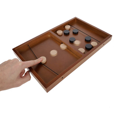 Pacific Shore Games Wooden Sling Puck Game, Table Top Hockey Games