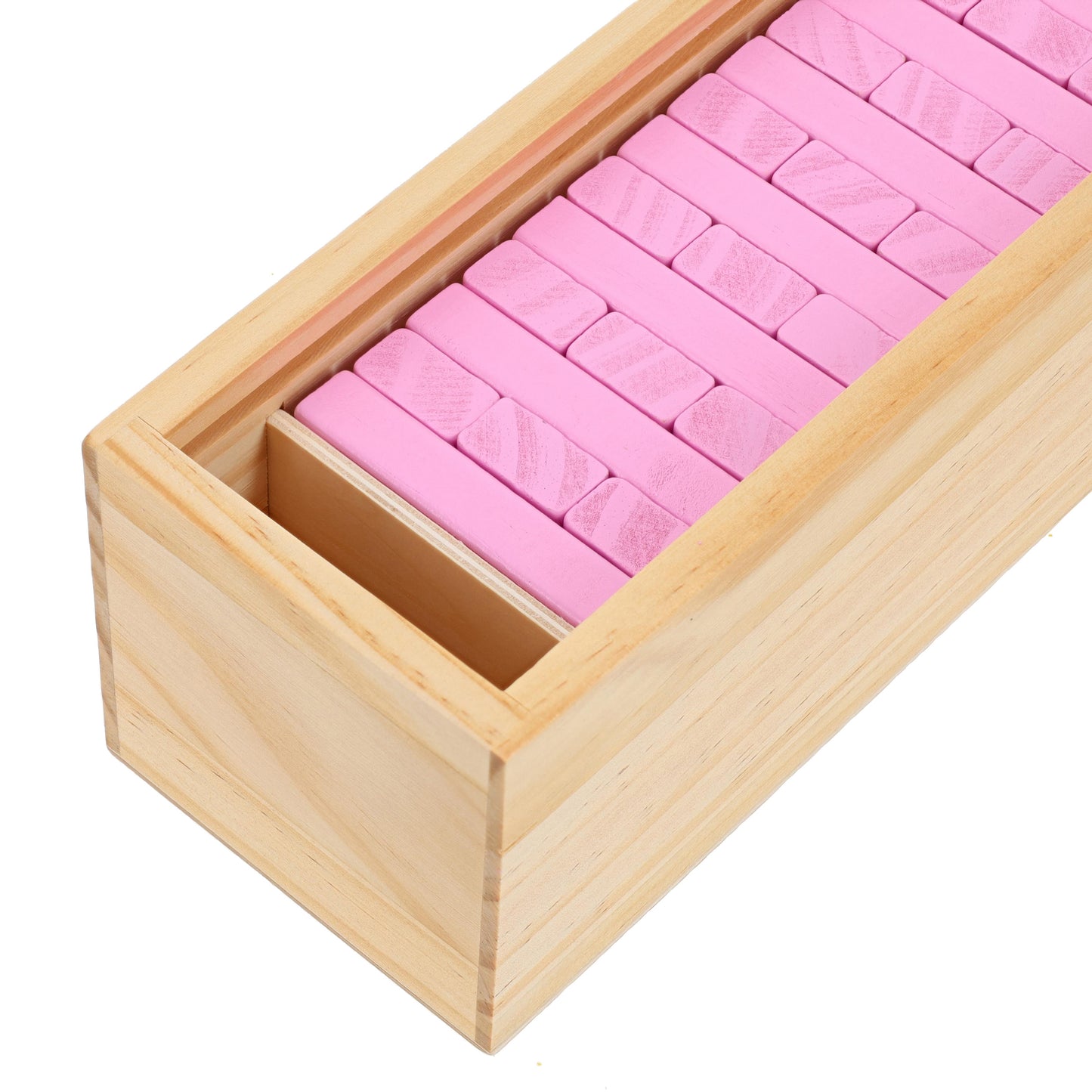WE Games Wood Block Stacking Party Game That Tumbles Down when you play - Includes 12 in. Wooden Box and die