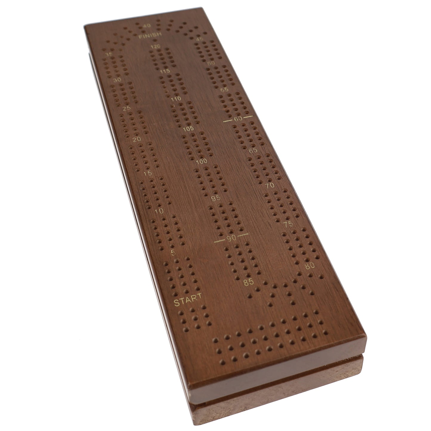 WE Games Cabinet Cribbage Set - Solid Wood Continuous 3 Track Board with Easy Grip Pegs, Cards and Storage Area