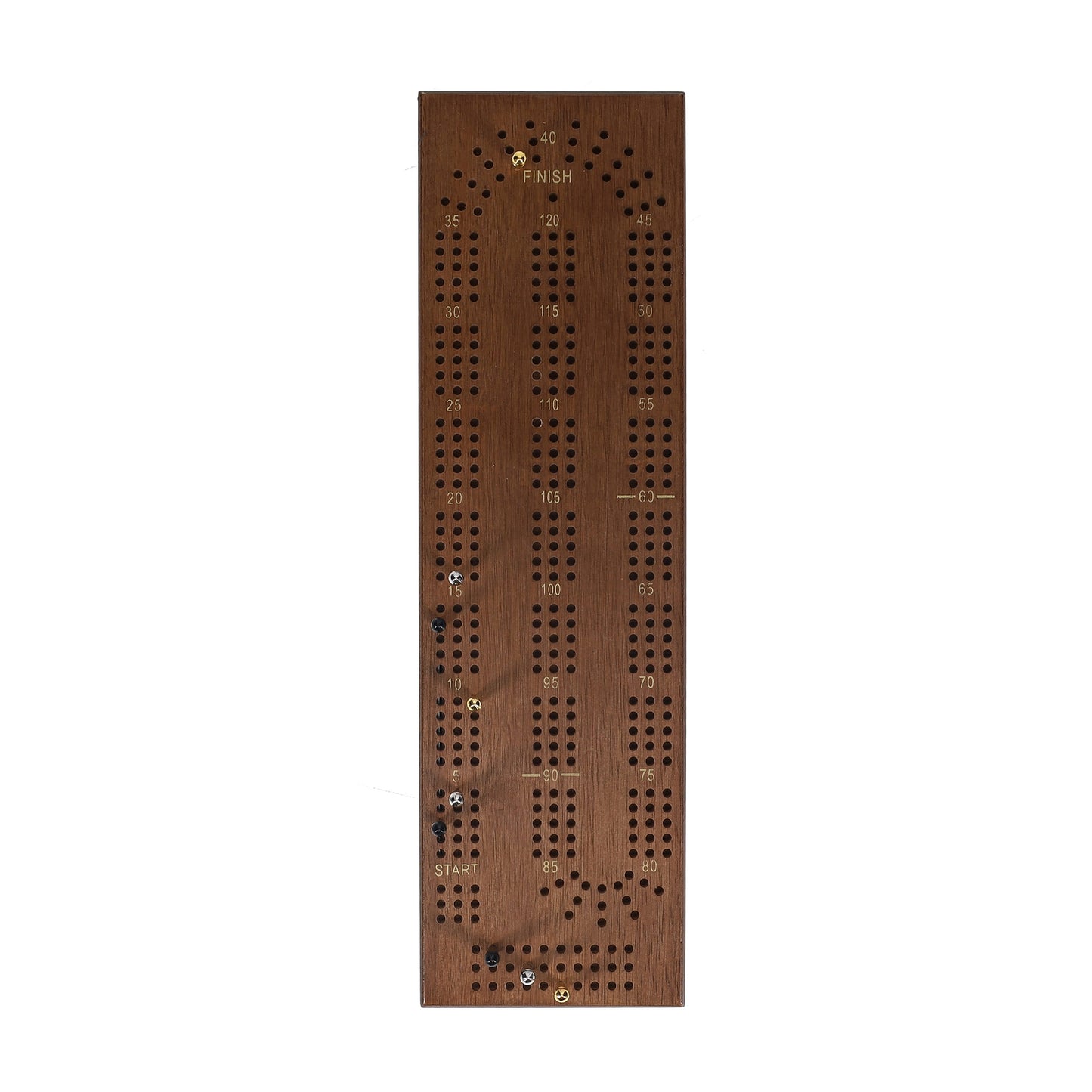 WE Games Cabinet Cribbage Set - Solid Wood Continuous 3 Track Board with Easy Grip Pegs, Cards and Storage Area