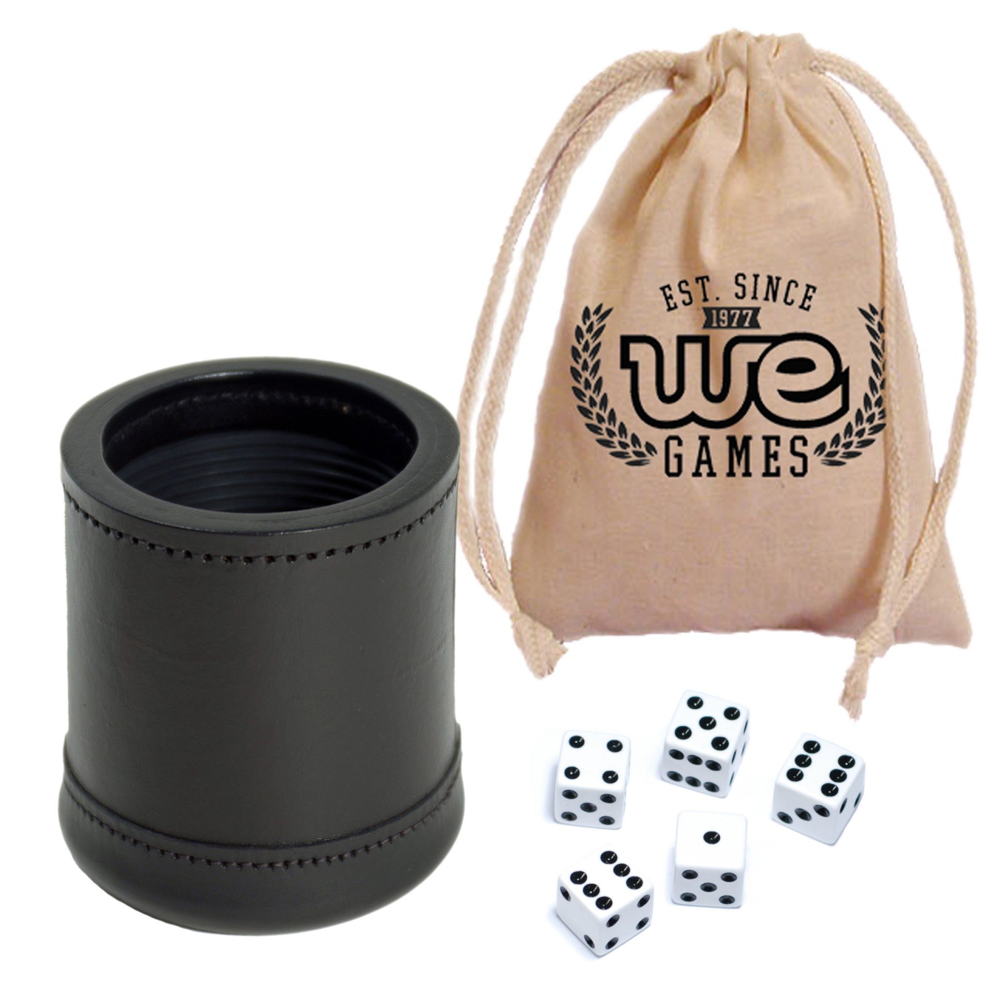 Mahogany Leather Professional Dice Cup with Ribbed Rubber Lining