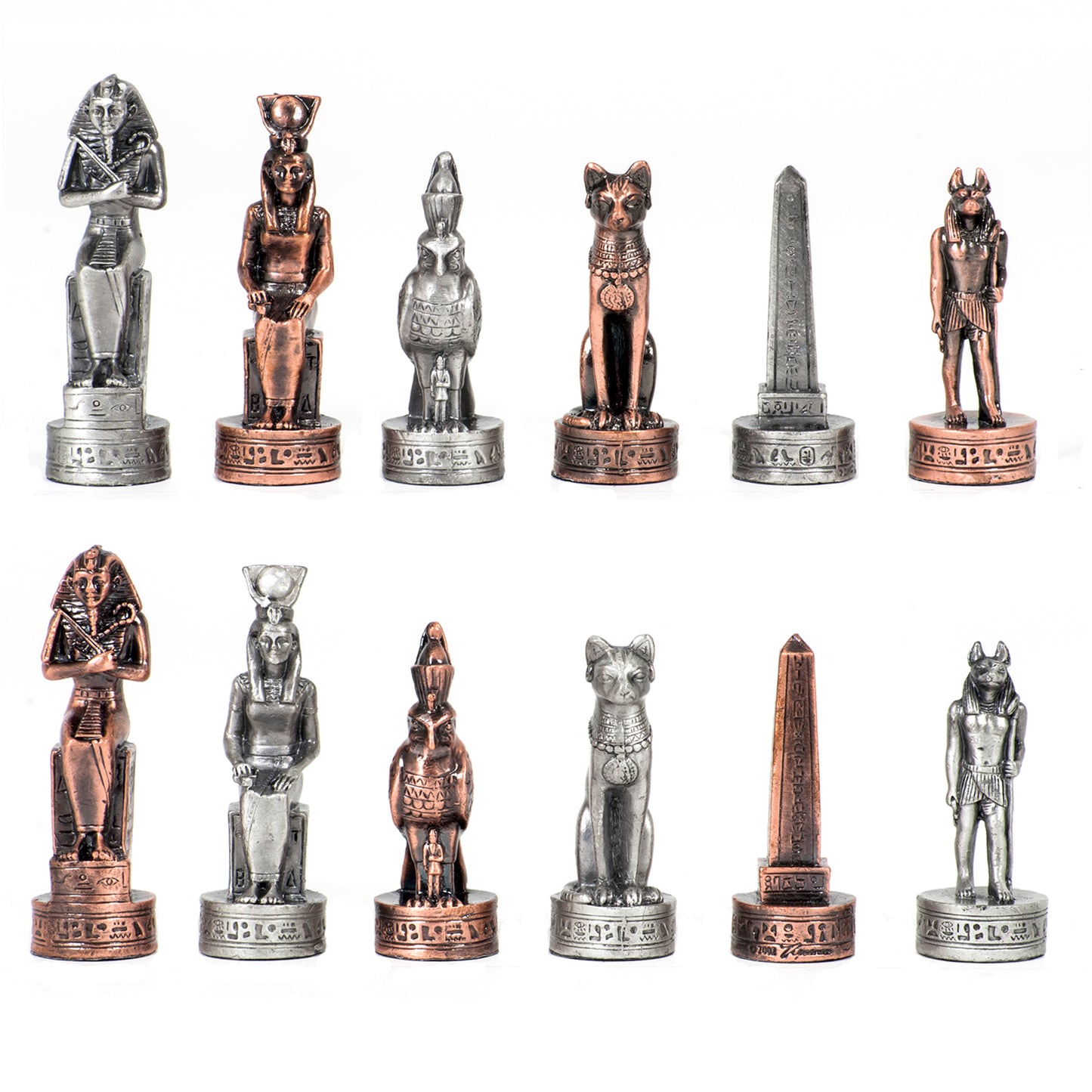 WE Games Egyptian Chess Pieces - Pewter - King measures 3.2 in.