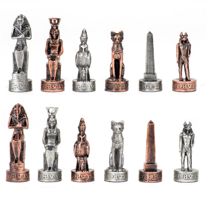 WE Games Egyptian Chess Pieces - Pewter - King measures 3.2 in.