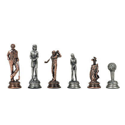 WE Games Golf Chess Pieces - Pewter - King measures 3.1 in.