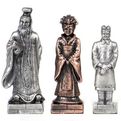 WE Games Chinese Qin Themed Chess Pieces - Pewter