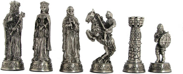 WE Games Medieval Pewter Chess Pieces, King measures 3.5 in.