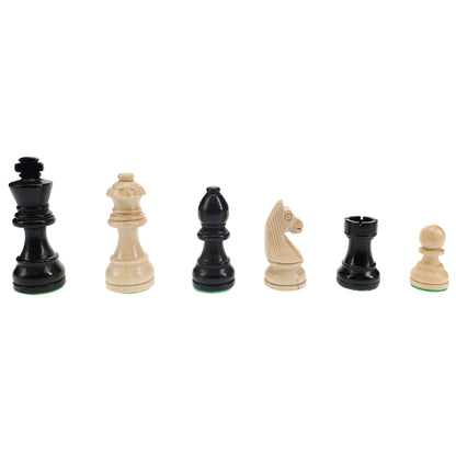 WE Games French Staunton Chess & Checkers Set - Weighted Pieces, Black Stained Wooden Board with Storage Drawers - 15 in.