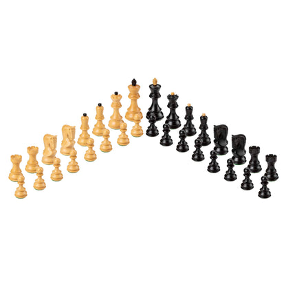 Bobby Fischer Zagreb Chess Pieces, Ebonized and Boxwood, 3.75 in. King