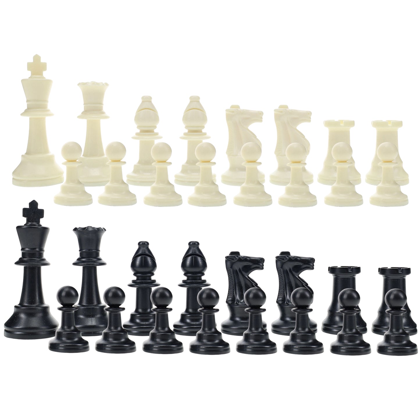 Weighted Plastic Staunton Chess Pieces, 3.75 in King