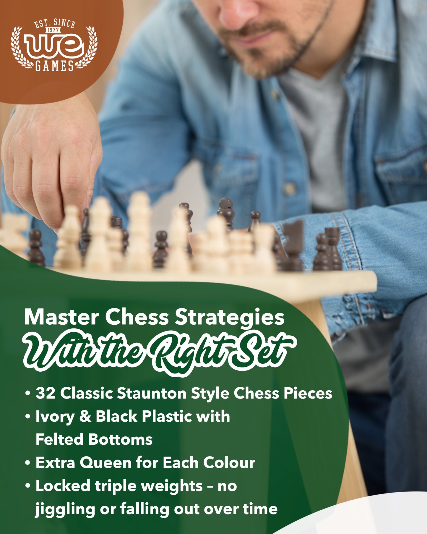 Bobby Fischer Ultimate Chess Pieces, Triple Weighted