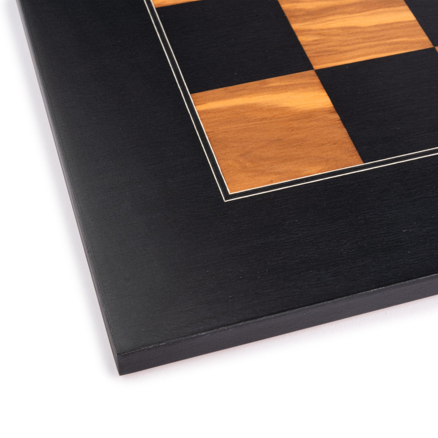 WE Games Deluxe Black & Olive Wood Chess Board – Handmade in Spain, 22 in.