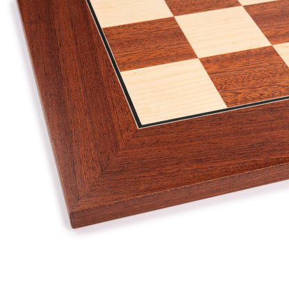 Deluxe Mahogany Wood Chess Board – Handmade in Spain, 22 in.