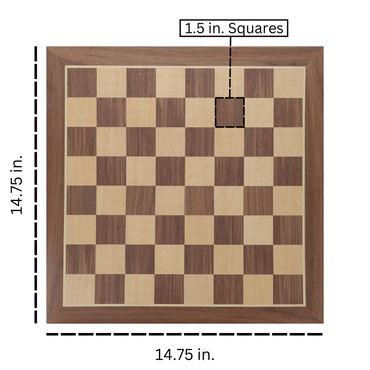 WE Games Classic Walnut Chess Board - 14.75 in.