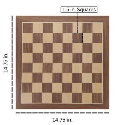 WE Games Classic Walnut Chess Board - 14.75 in.