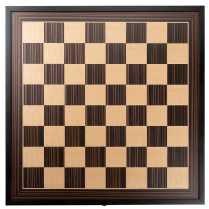 WE Games Black Stained Chess Board with Storage Drawers