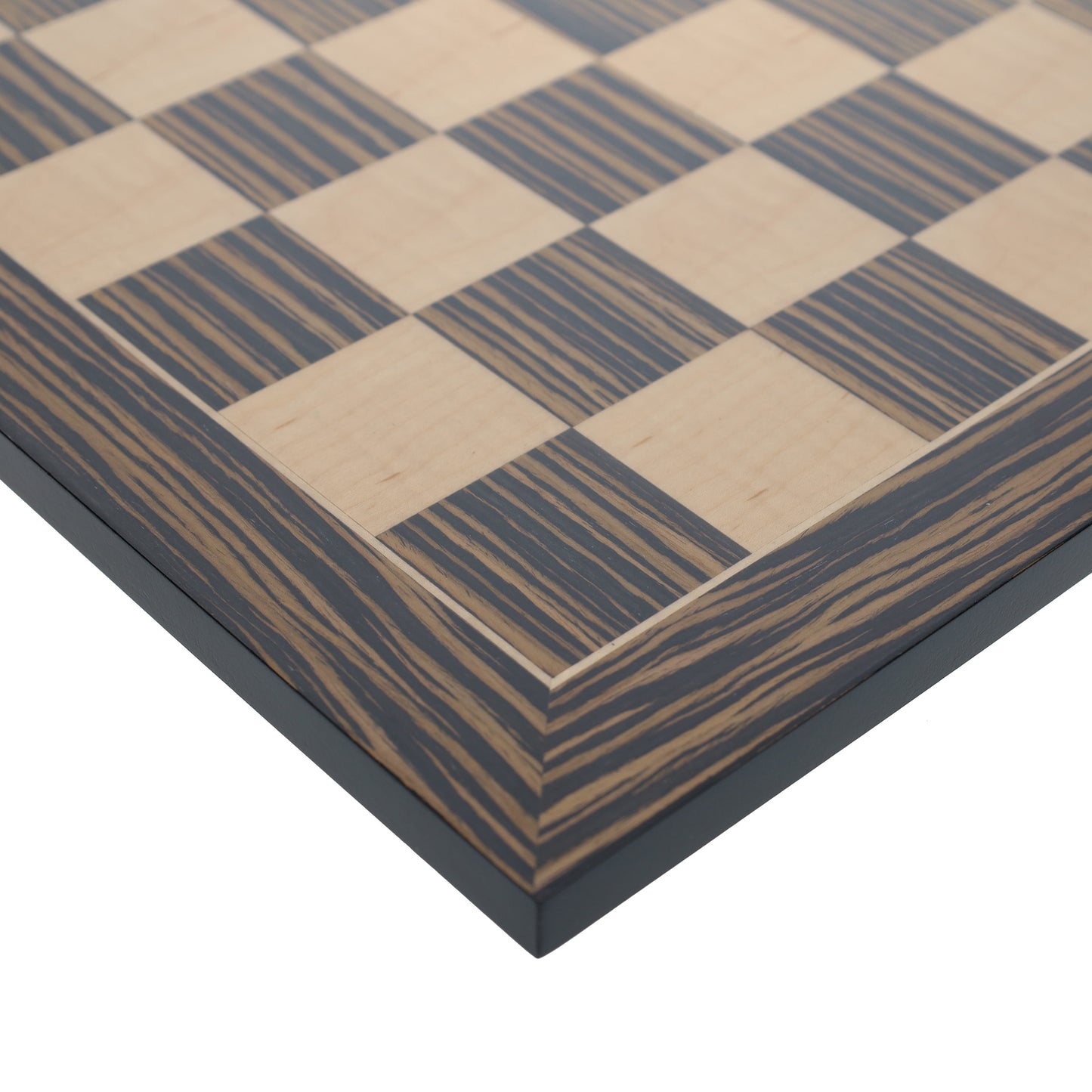 WE Games Deluxe Chess Board, Zebra & Natural Wood 19 in