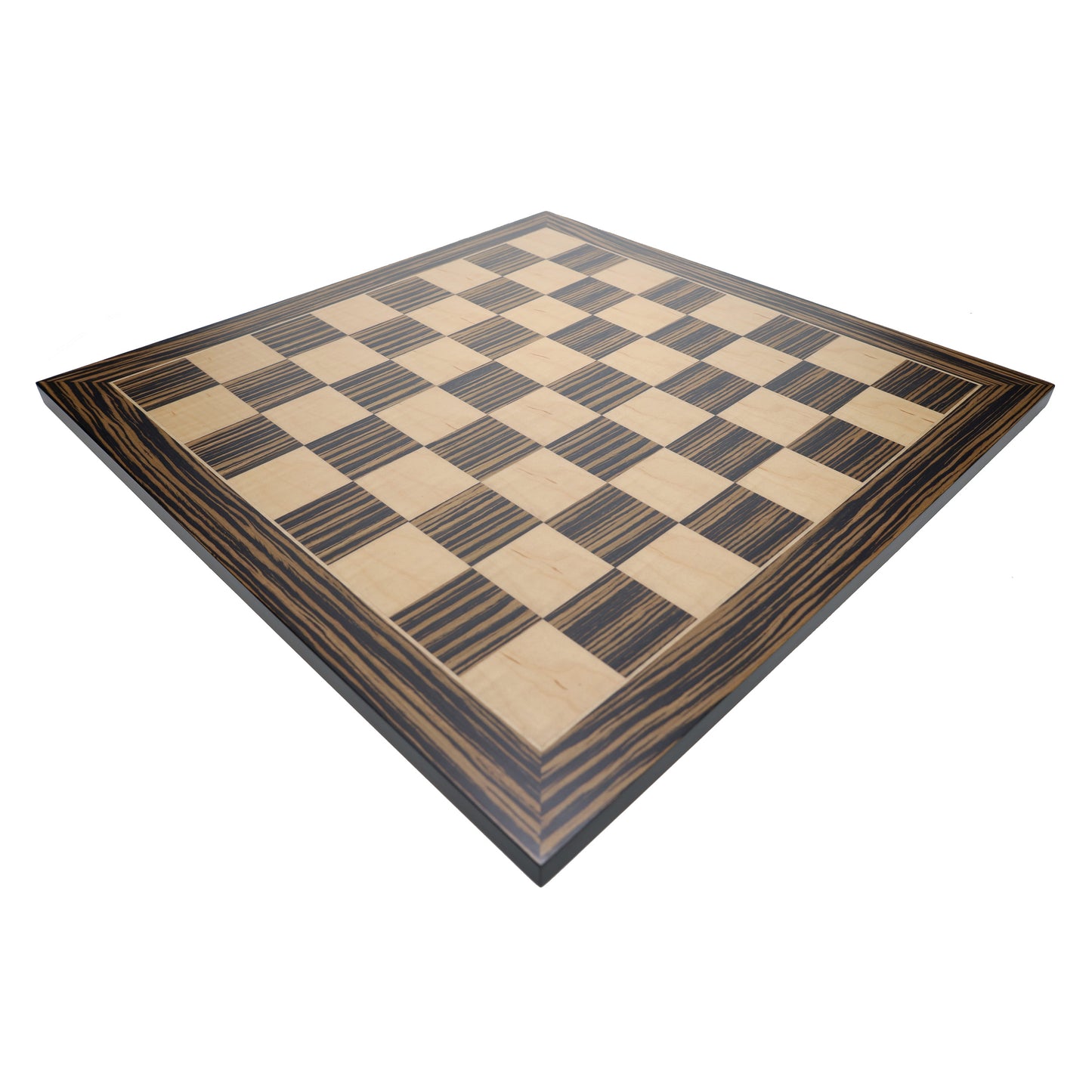 WE Games Deluxe Chess Board, Zebra & Natural Wood 19 in