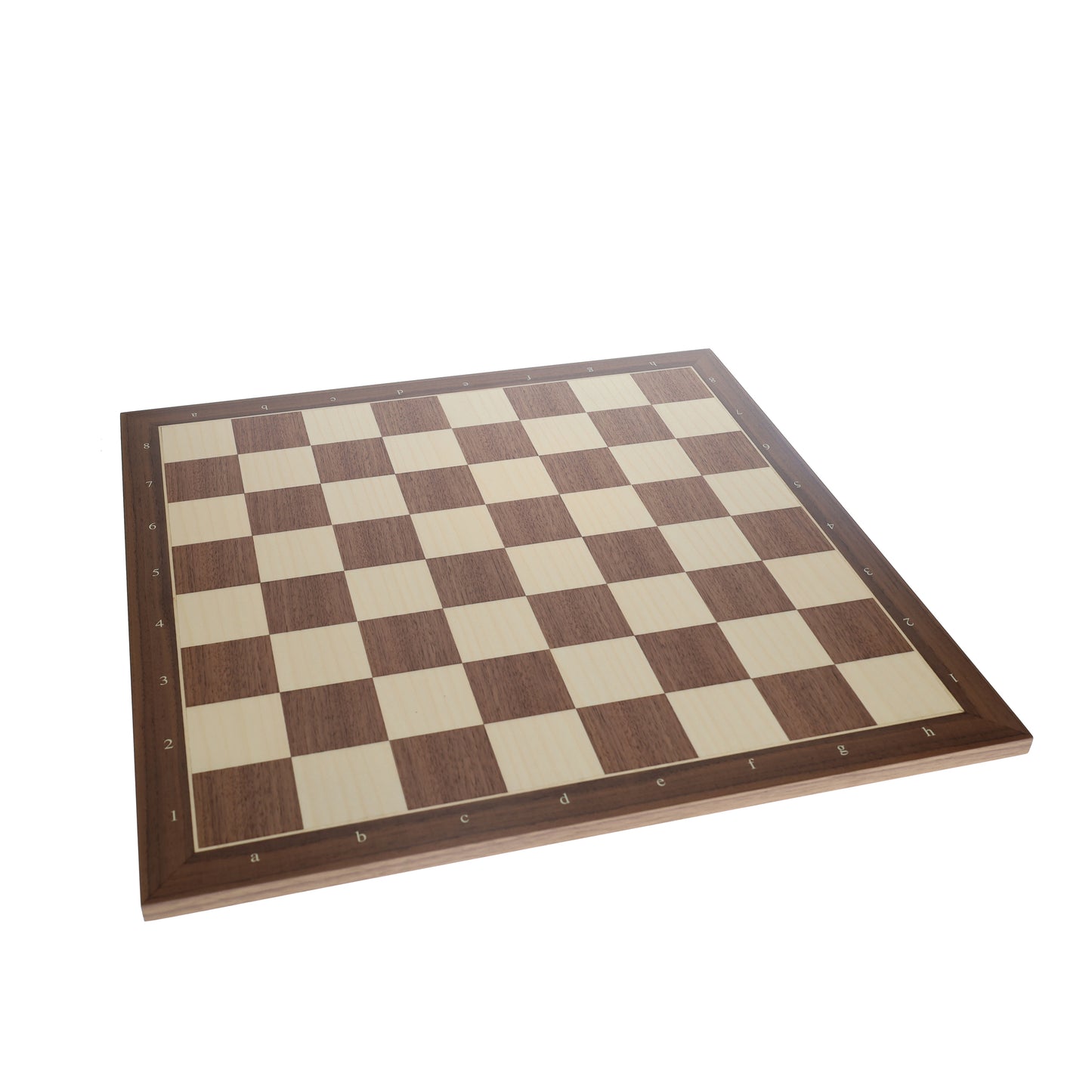 Walnut and Sycamore Wooden Chess Board with Algebraic Notation - 21.25 in.