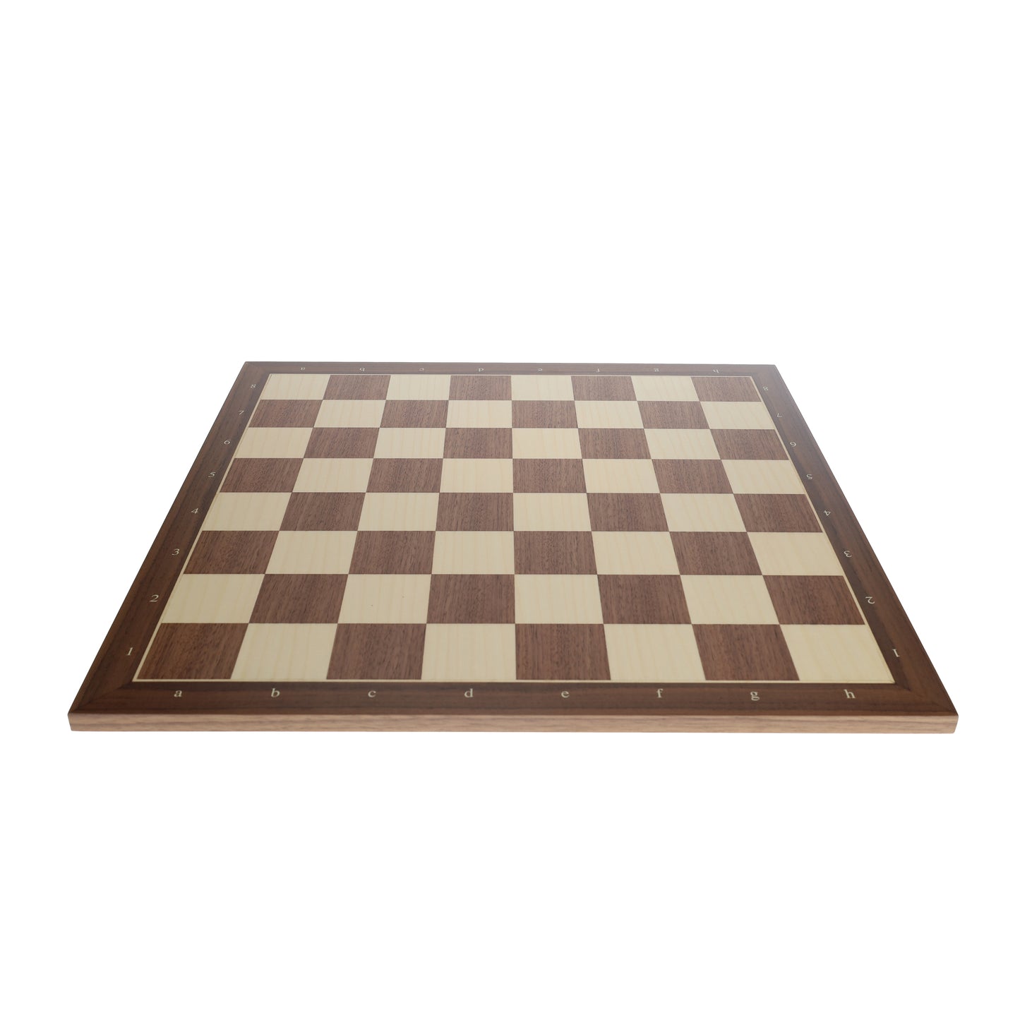 Walnut and Sycamore Wooden Chess Board with Algebraic Notation - 21.25 in.