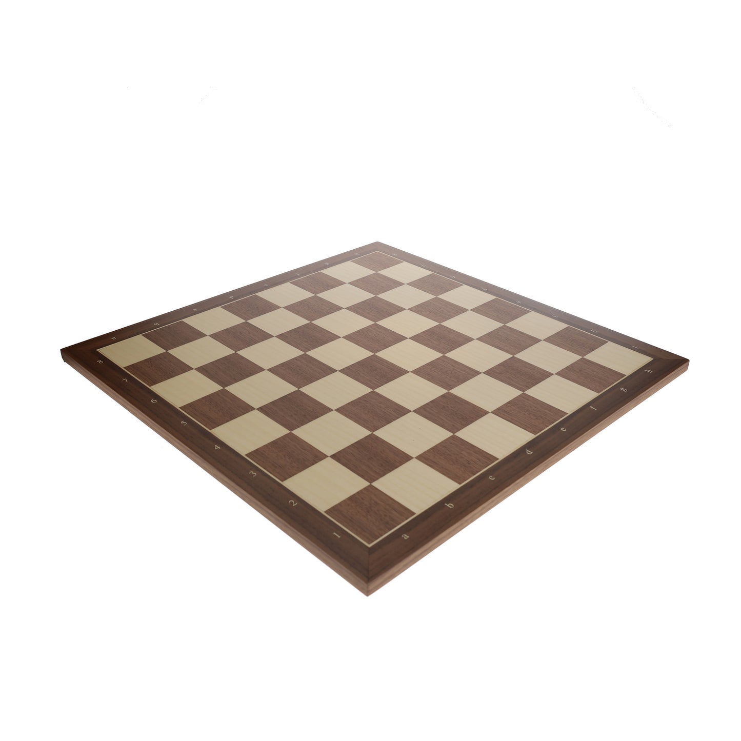 Walnut and Sycamore Wooden Chess Board with Algebraic Notation - 21.25 in.