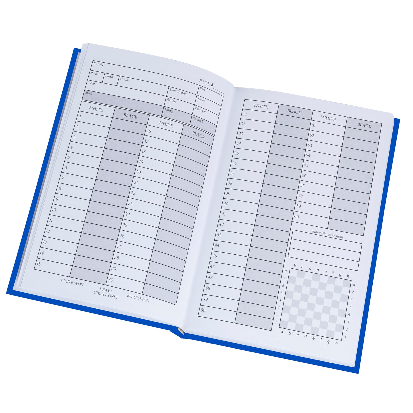 WE Games Hardcover Chess Scorebook & Notation Pad - Soft Touch