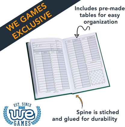 WE Games Hardcover Chess Scorebook & Notation Pad - Soft Touch