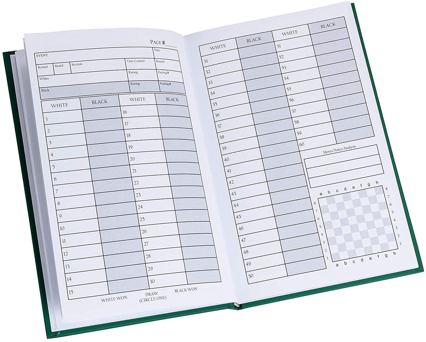 WE Games Hardcover Chess Scorebook & Notation Pad - Soft Touch