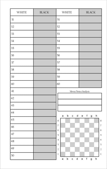 WE Games Hardcover Chess Scorebook & Notation Pad - Soft Touch