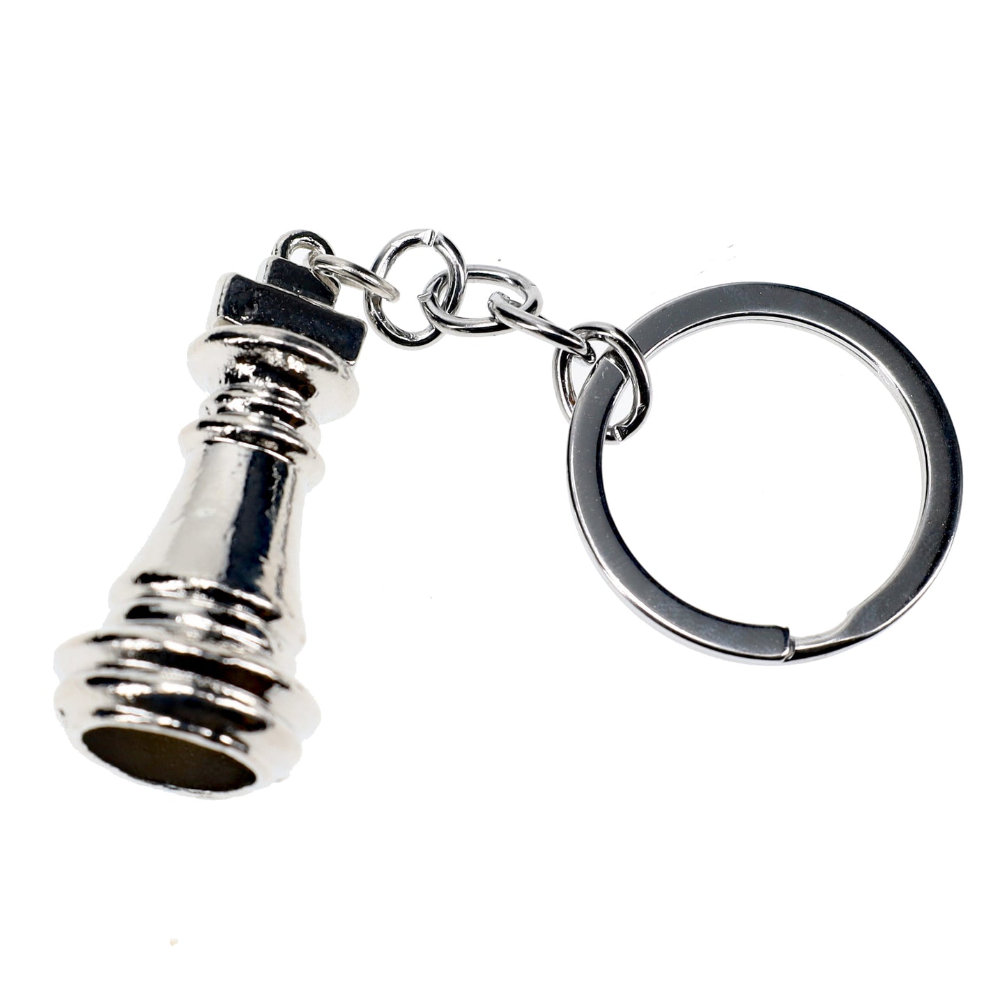 WE Games Metal Chess Piece Keychain - Silver King