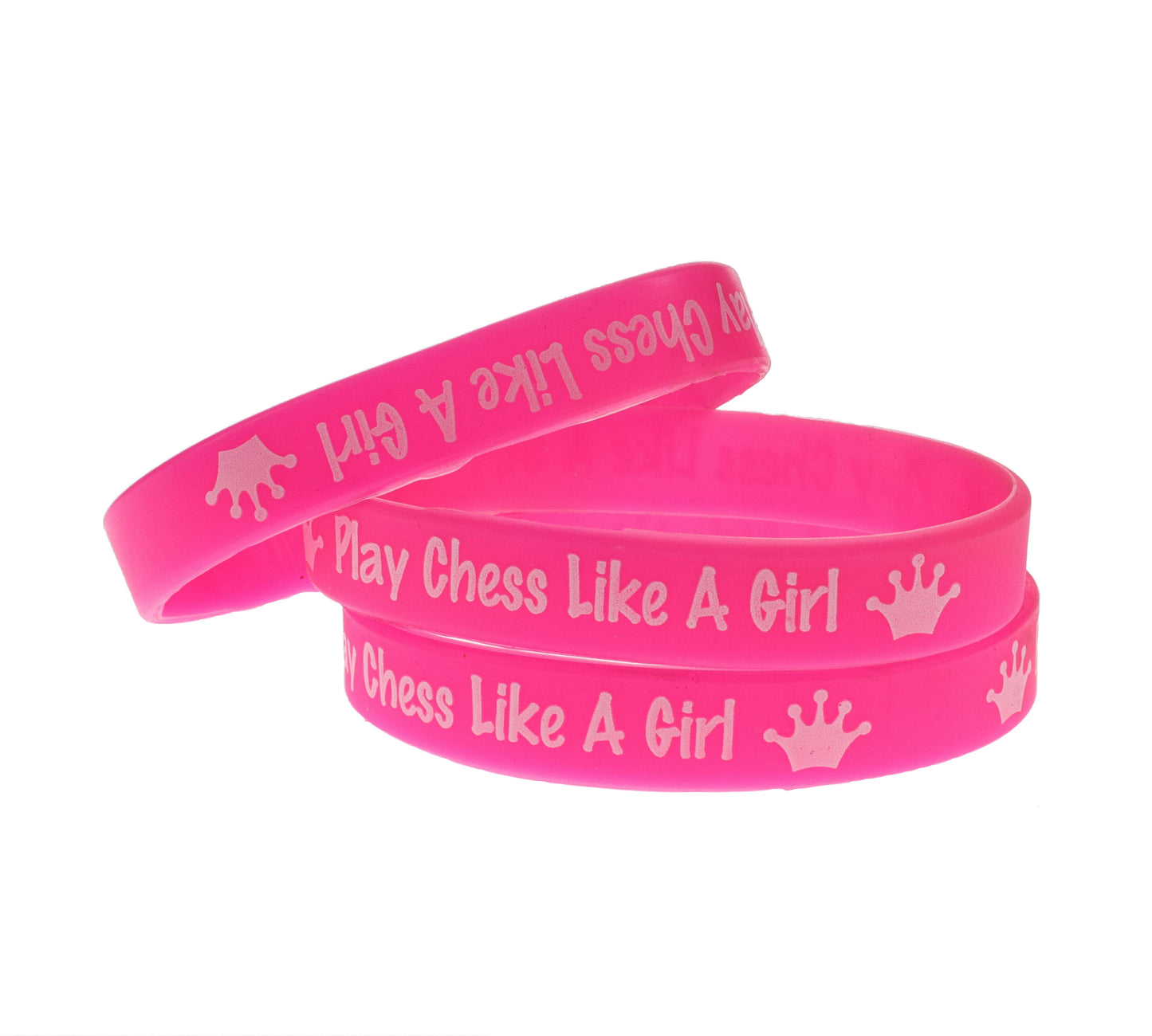 WE Games Silicone Pink Wristbands - Bulk Pack of 25