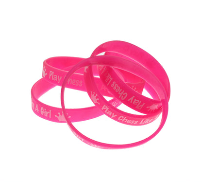 WE Games Silicone Pink Wristbands - Bulk Pack of 25