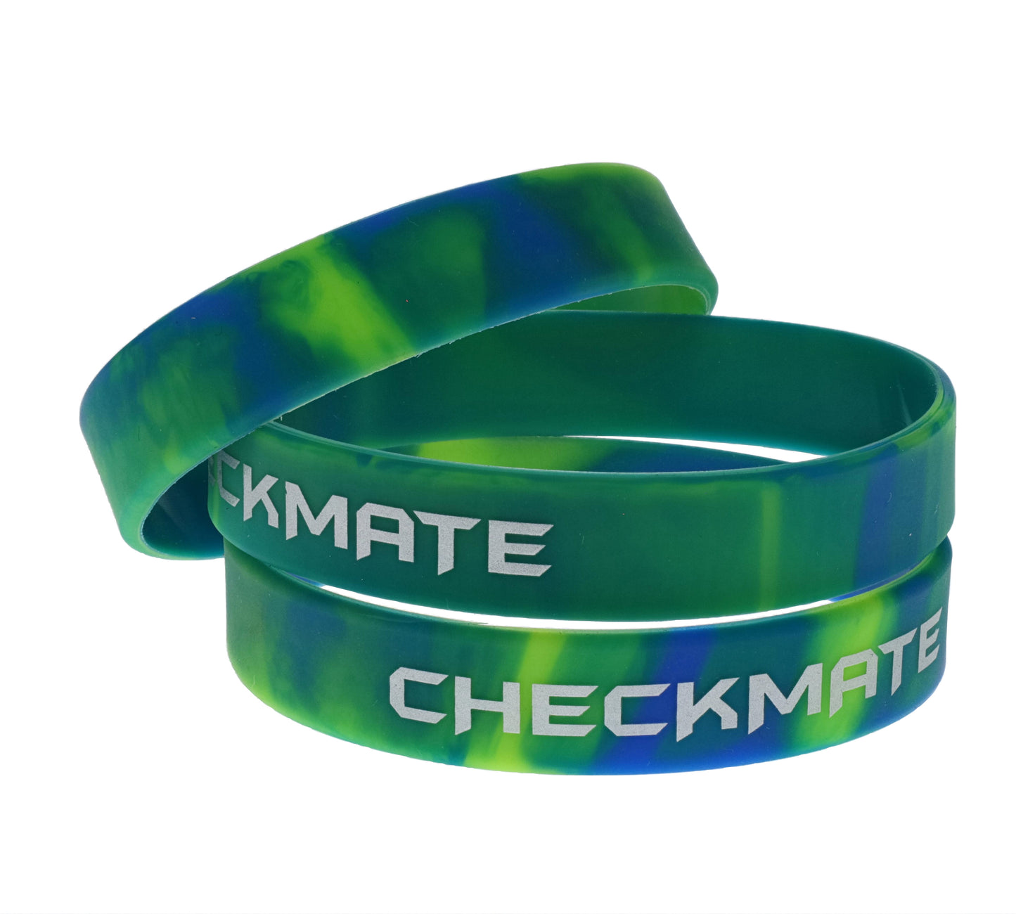 WE Games Silicone Checkmate Wristbands - Bulk Pack of 25