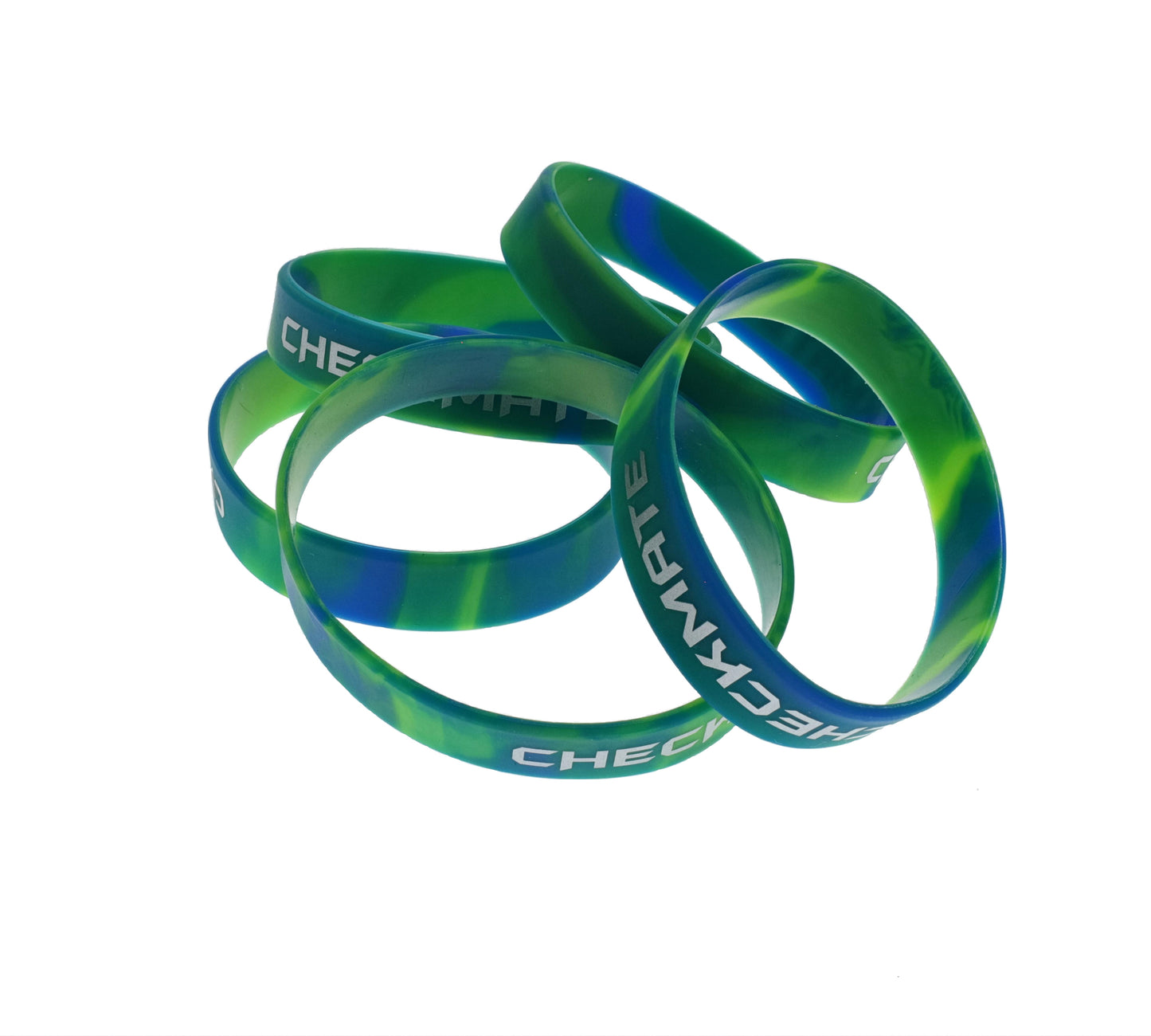 WE Games Silicone Checkmate Wristbands - Bulk Pack of 25