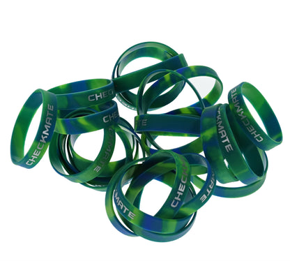 WE Games Silicone Checkmate Wristbands - Bulk Pack of 25