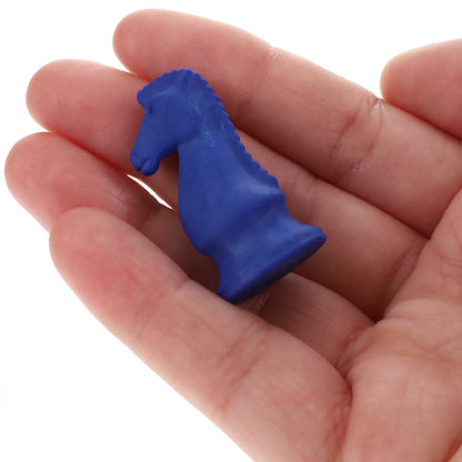 WE Games Blue Knight Chess Erasers - Bulk Pack of 25