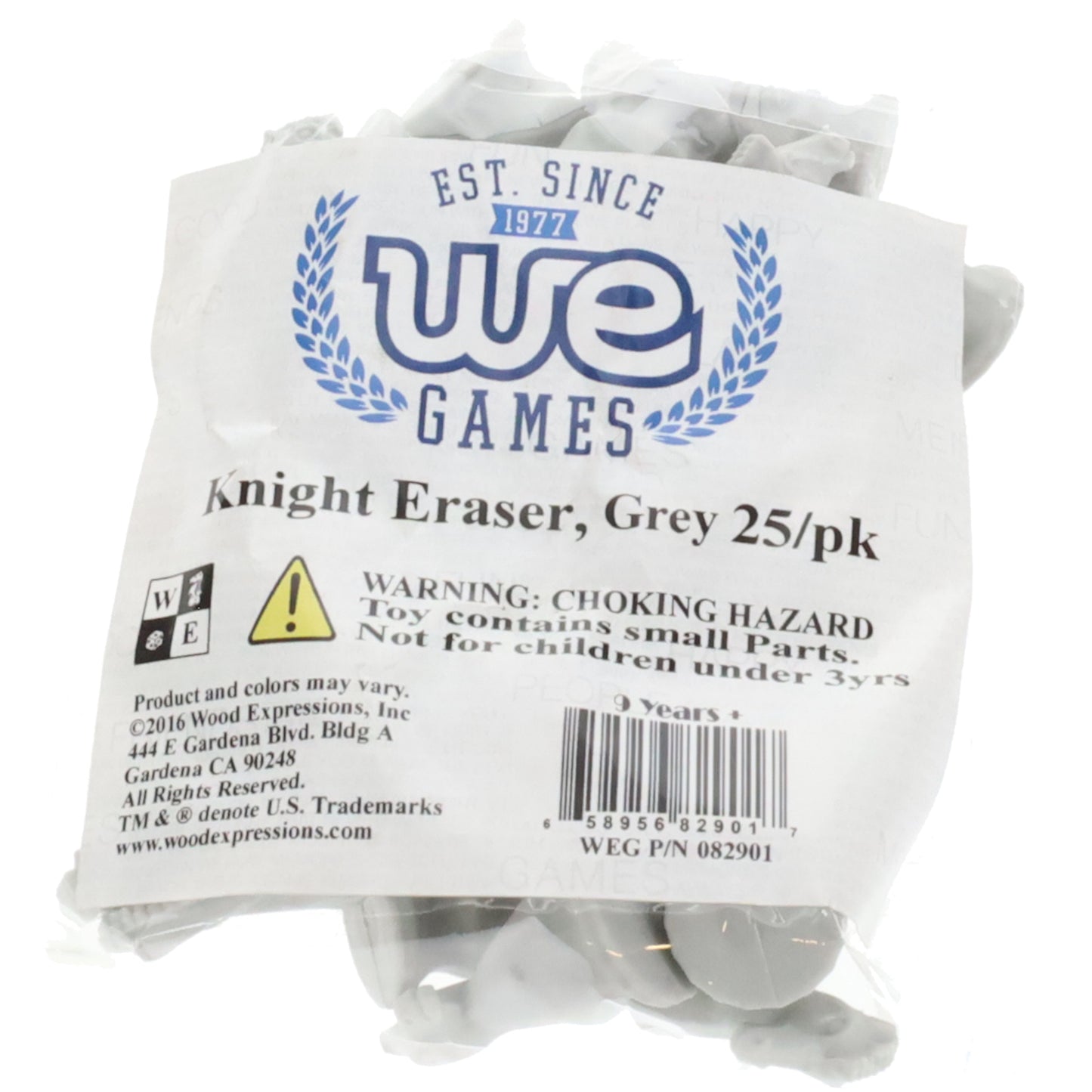 WE Games Chess Knight Erasers (Pack of 25) - Assorted Colors