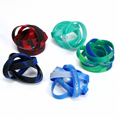 WE Games Silicone Checkmate Wristbands - Bulk Pack of 25 Assorted Colors