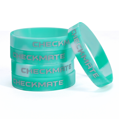 WE Games Silicone Checkmate Wristbands - Bulk Pack of 25 Assorted Colors