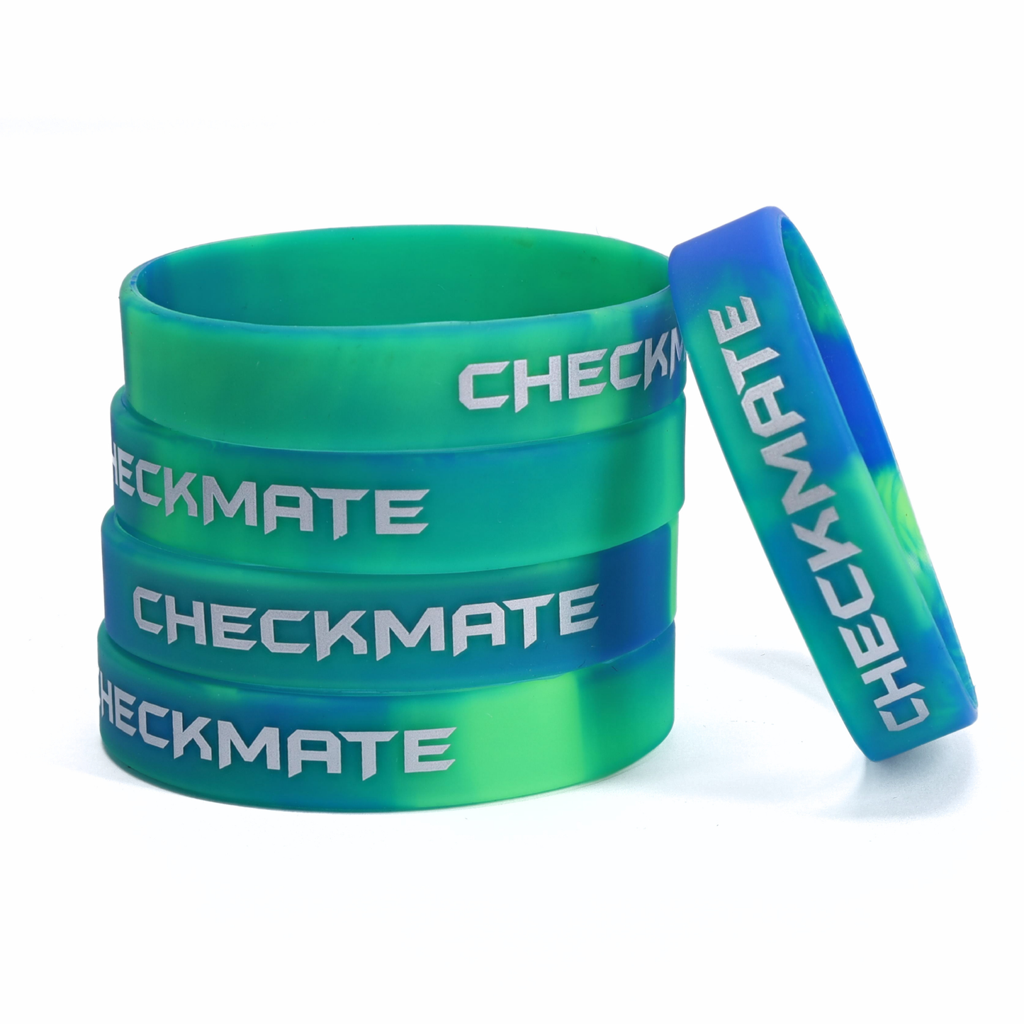 WE Games Silicone Checkmate Wristbands - Bulk Pack of 25 Assorted Colors