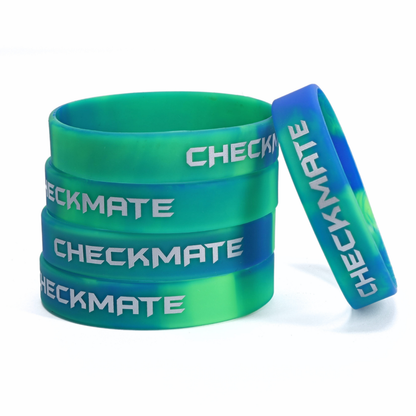 WE Games Silicone Checkmate Wristbands - Bulk Pack of 25 Assorted Colors