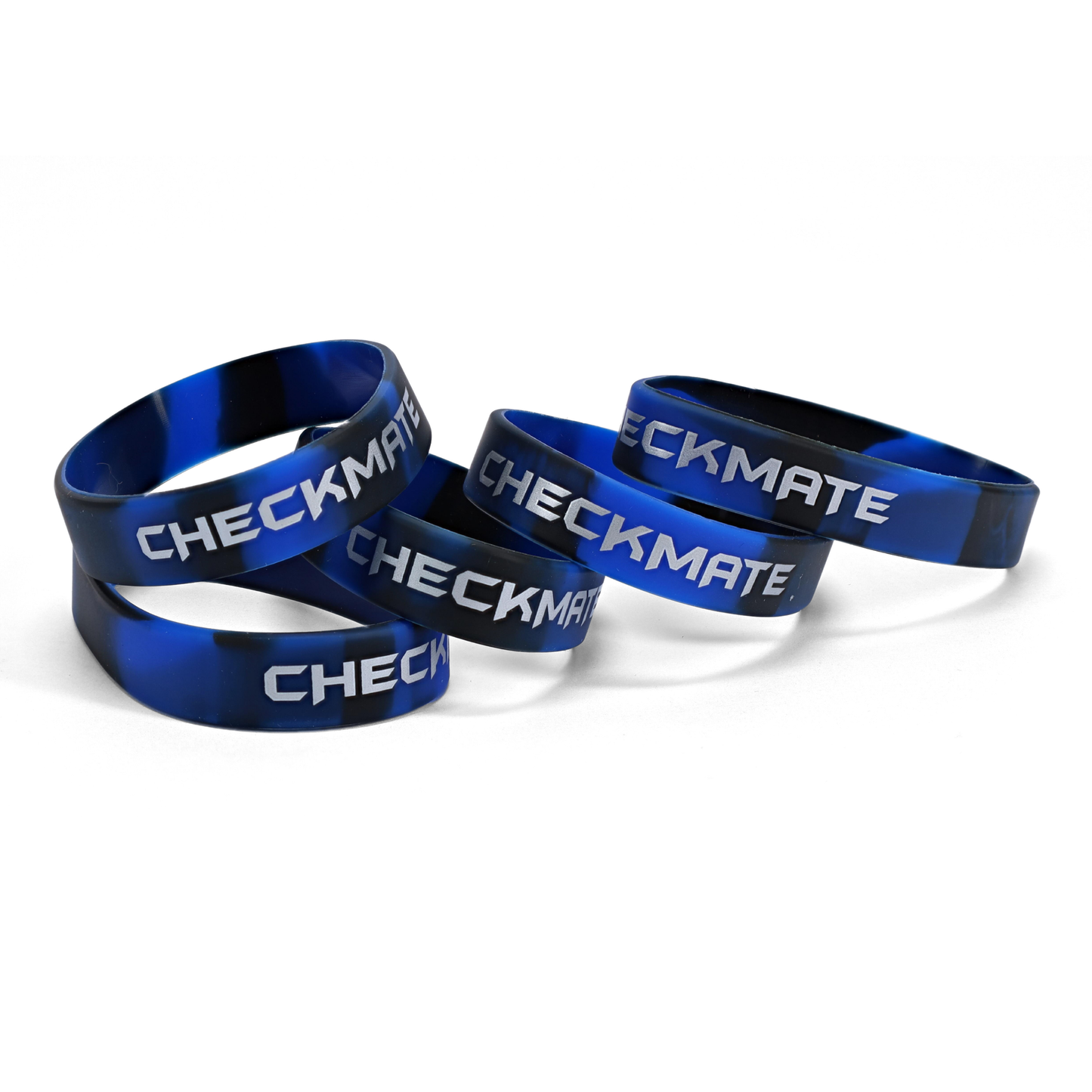 WE Games Silicone Checkmate Wristbands - Bulk Pack of 25 Assorted Colors