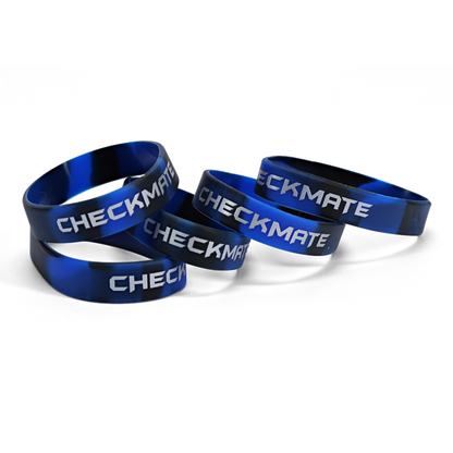 WE Games Silicone Checkmate Wristbands - Bulk Pack of 25 Assorted Colors