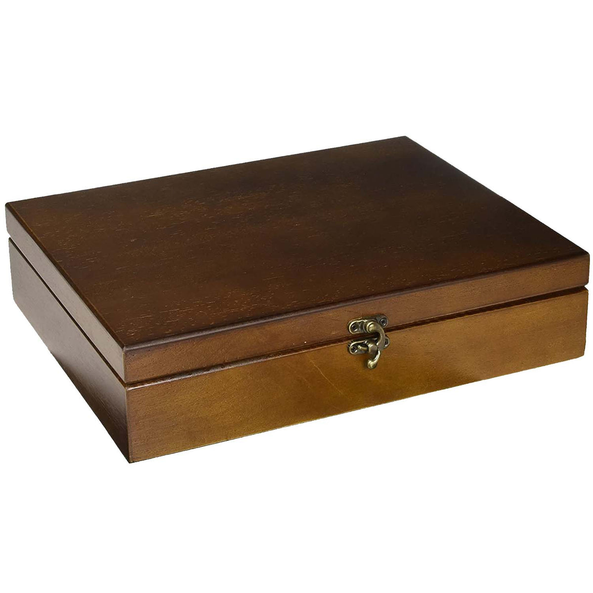 WE Games Old World Wooden Treasure Box with Brass Latch