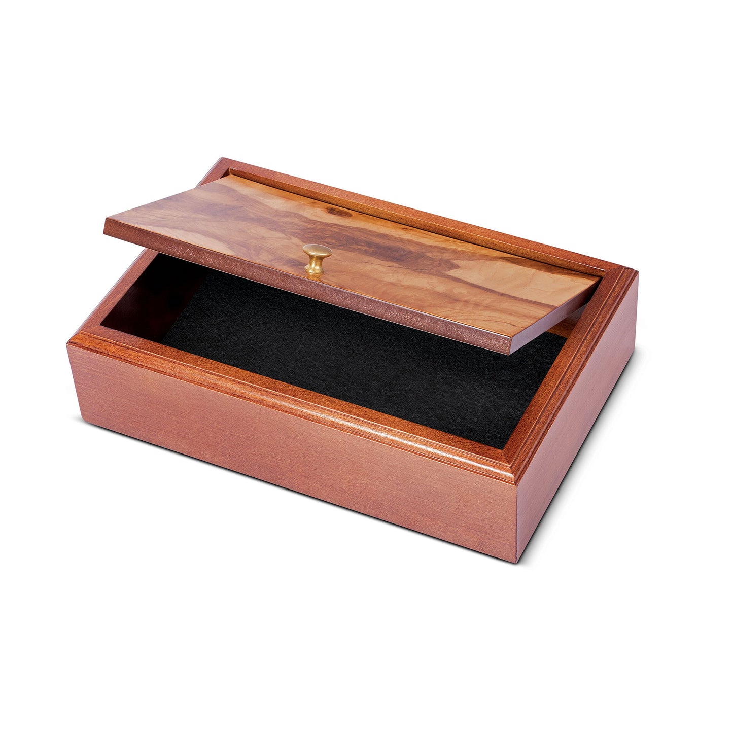 WE Games Wooden Keepsake Stash Box with Olive Wood Lid